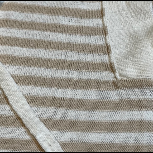 🆕 Loft Striped Textured Tie Neck Sweater ~ Medium - Picture 3 of 7